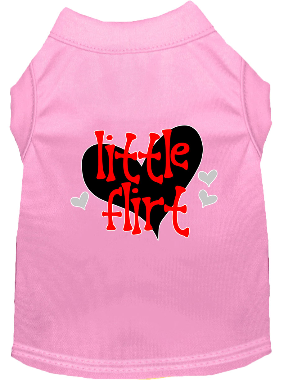 Little Flirt Screen Print Dog Shirt Light Pink XXL